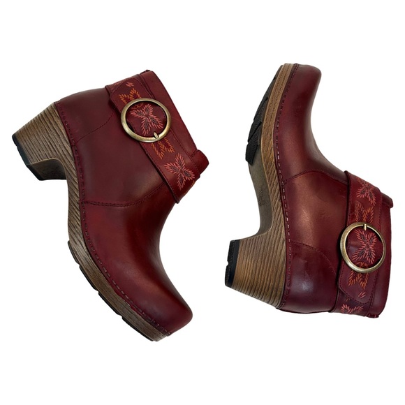 Dansko Women's Mina Ankle Leather Bootie Color: Red Oiled Size: 37 NEW - Picture 10 of 16